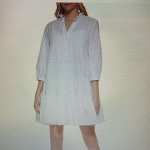 Tommy Hilfiger White Puff Sleeve Shirt Dress. Never worn with Tags